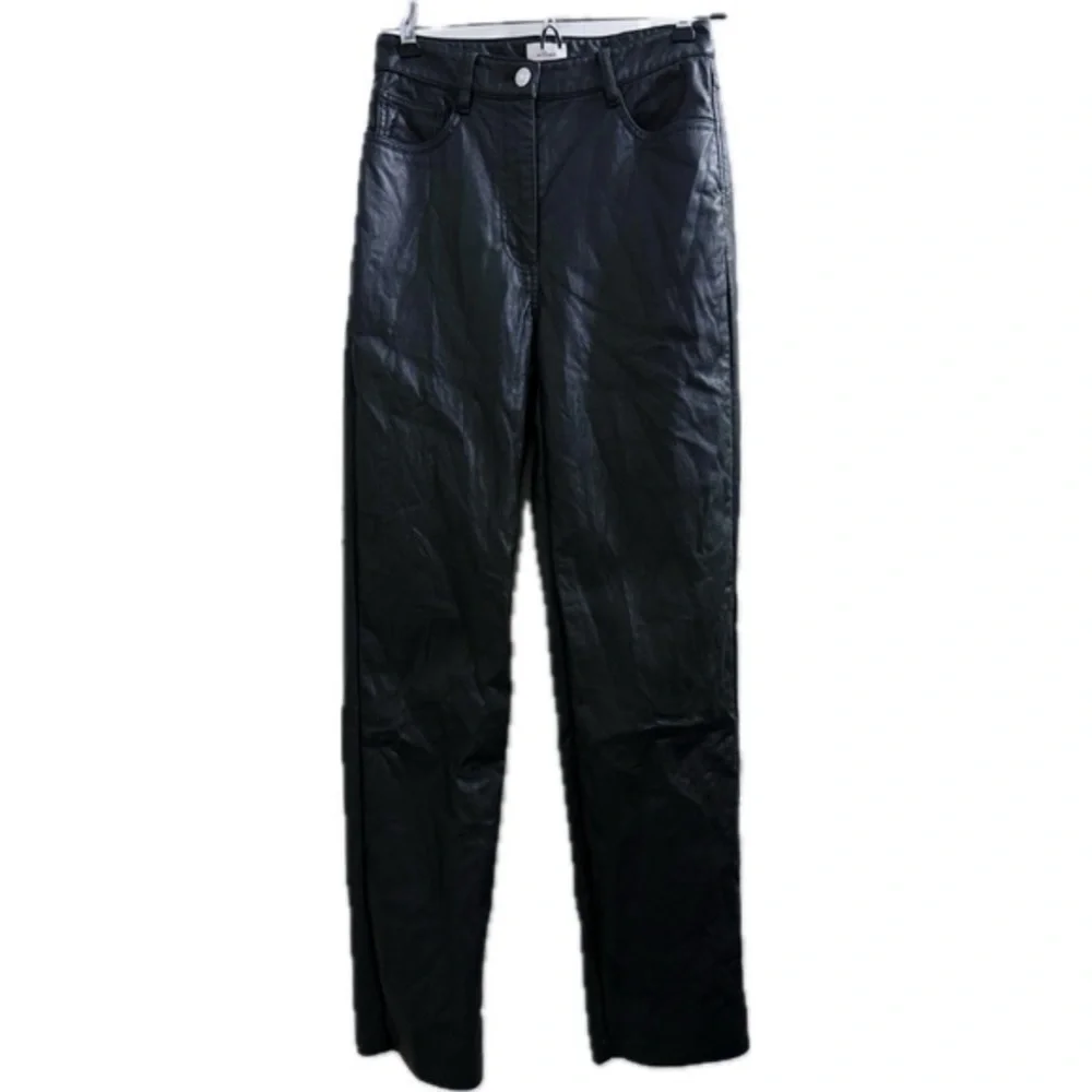 Wilfred Aritzia High Waisted Faux Leather Pants in Black